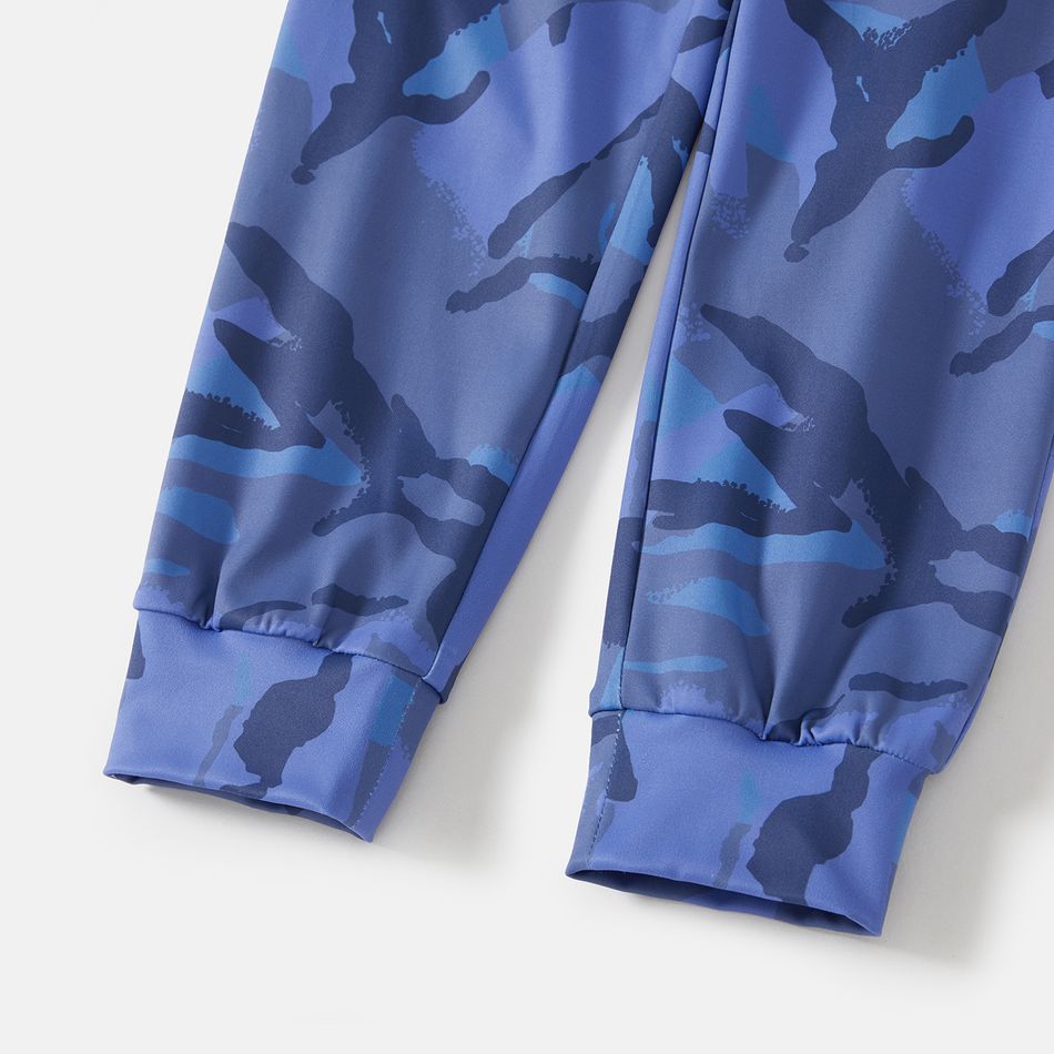 Calças elásticas respiráveis com estampa de camuflagem para crianças e meninos ativos Azul Escuro big image 6