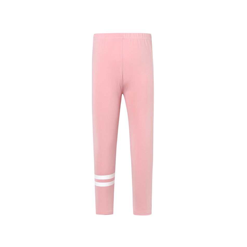 Kid Girl Striped Elasticized Leggings Pink