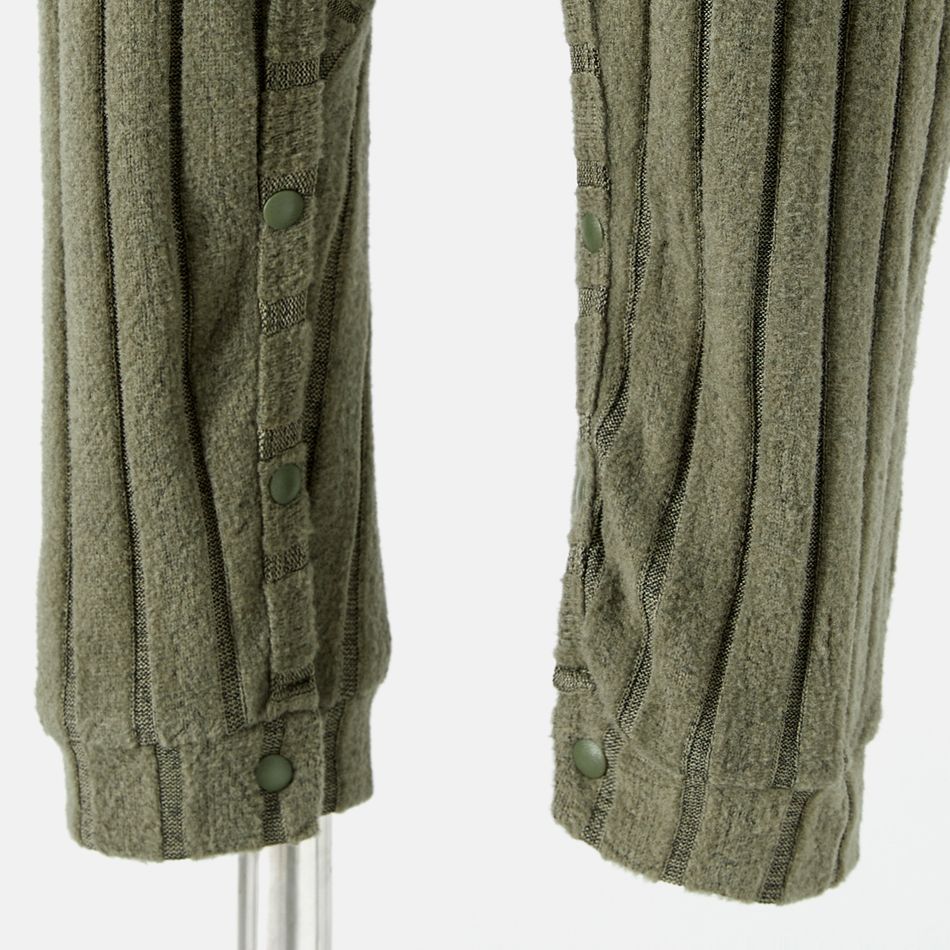 Mommy and Me Green Rib Knit Belted Long-sleeve Dress Green big image 11