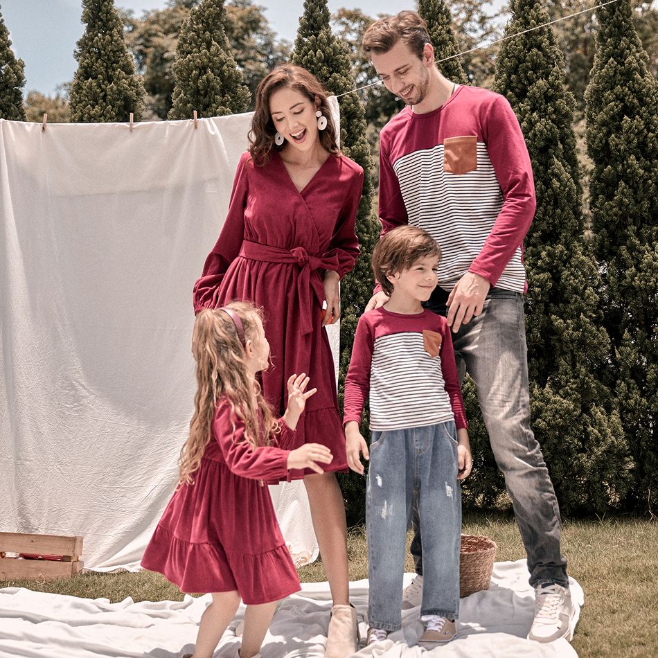 Look de família Manga comprida Conjuntos de roupa para a família Conjuntos Magenta Escura big image 4