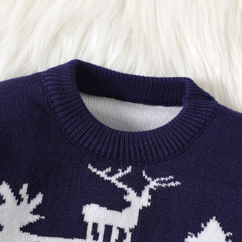 Natale Neonato Unisex Cuciture in tessuto Casual Manica lunga Maglione Grigio big image 4