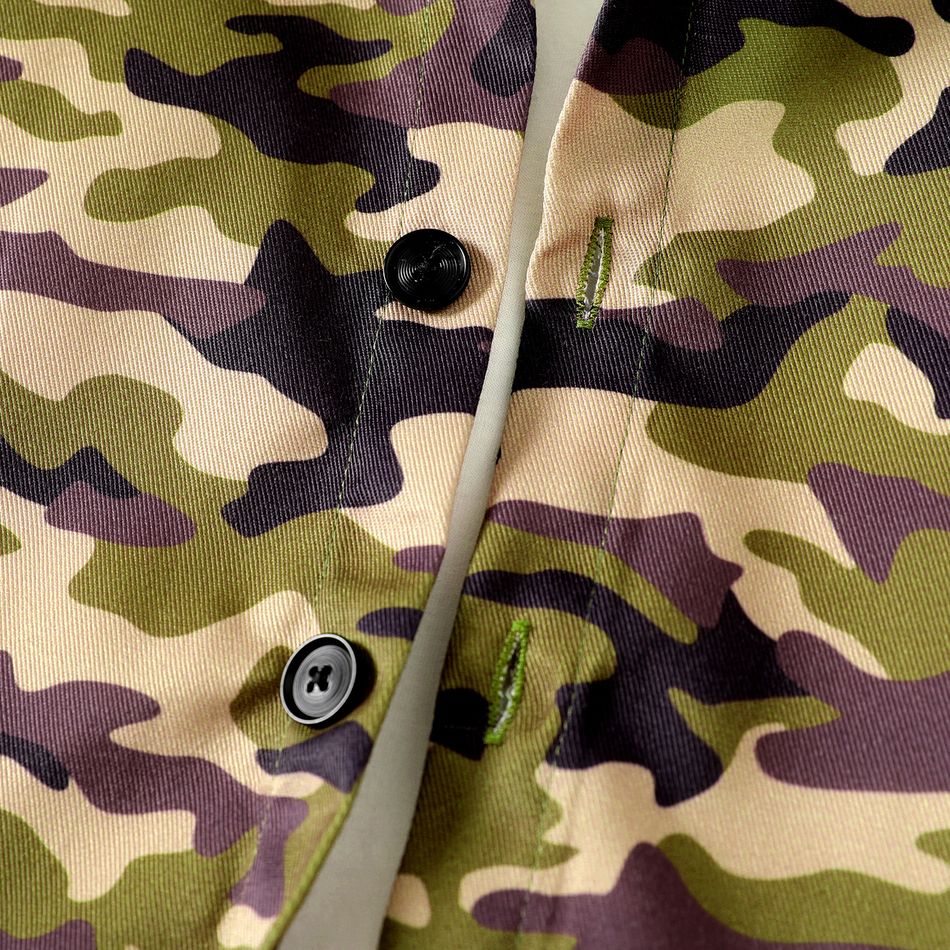 camisa de manga comprida de algodão com capuz estampado de camuflagem para menino Camuflado big image 2