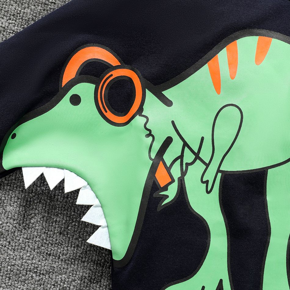 Kid Boy 3D Animal Dinosaur Print Pullover Sweatshirt Tibetanblue big image 5