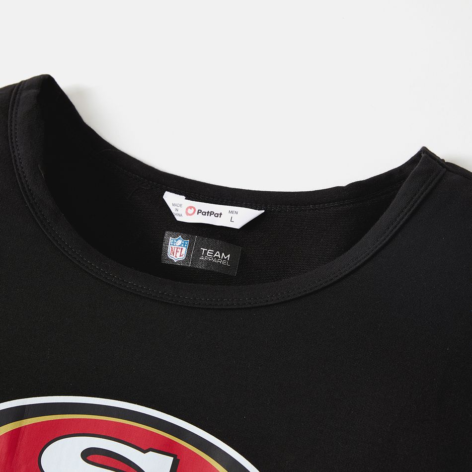 سويت شيرت أسود برسومات طويلة الأكمام من القطن بنسبة 100٪ من عائلة nfl (San francisco 49ers) أسود big image 3