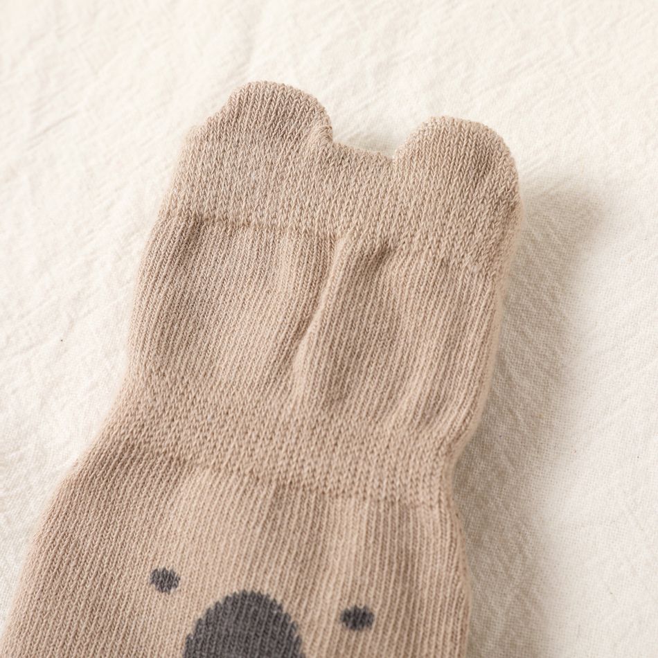 Baby / Toddler Cute Pattern Non-slip Grip Socks Khaki big image 3