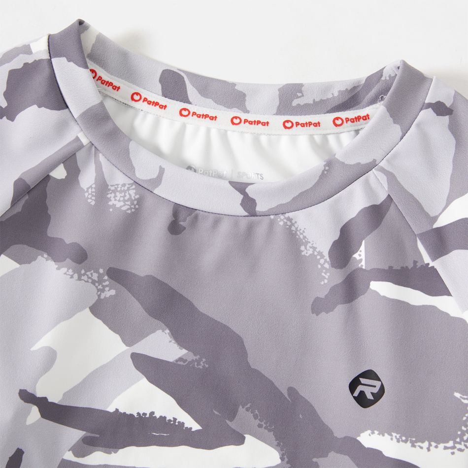 Activewear Toddler Boy Letter Camouflage Print Pullover Sweatshirt Grey big image 6