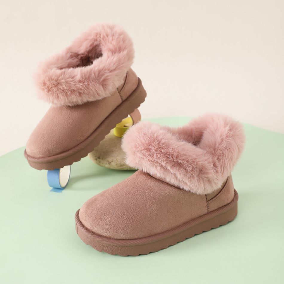 طفل صغير / طفل أزياء رقيق أحذية الثلج الوردي تقليم زهري