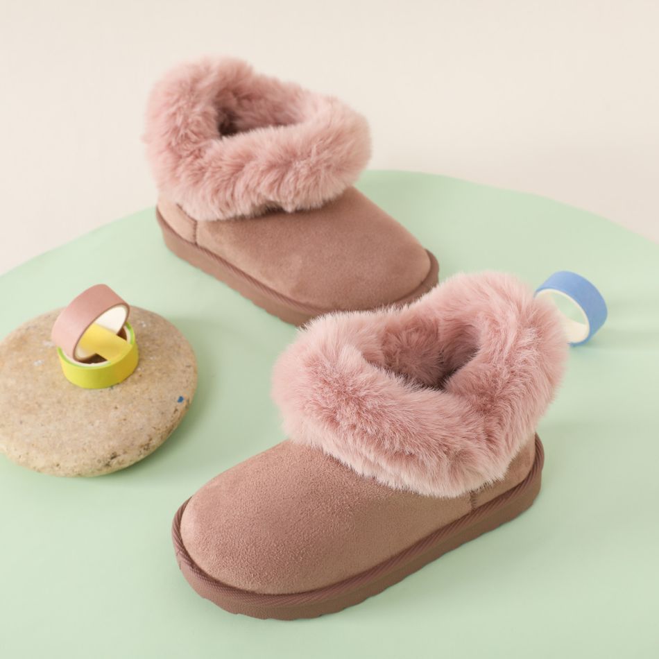 Toddler / Kid Fashion Fluffy Trim Pink Snow Boots Pink big image 3
