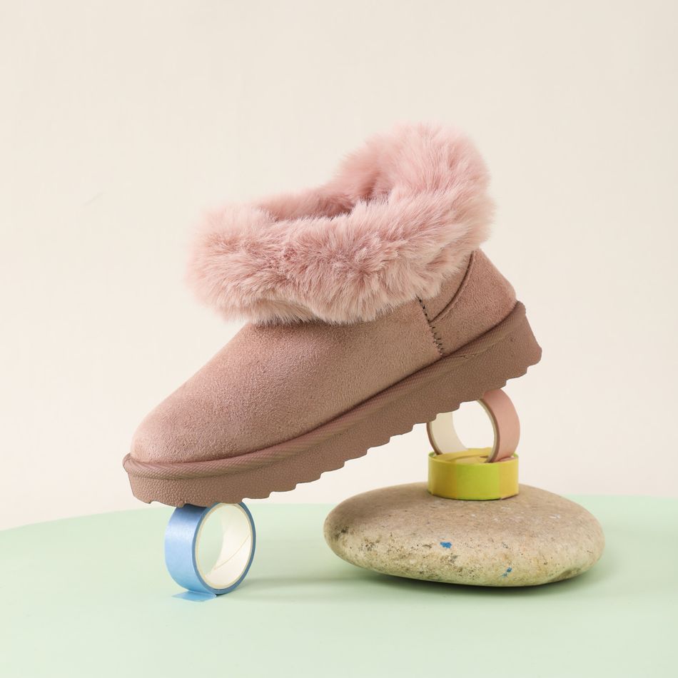 طفل صغير / طفل أزياء رقيق أحذية الثلج الوردي تقليم زهري big image 2