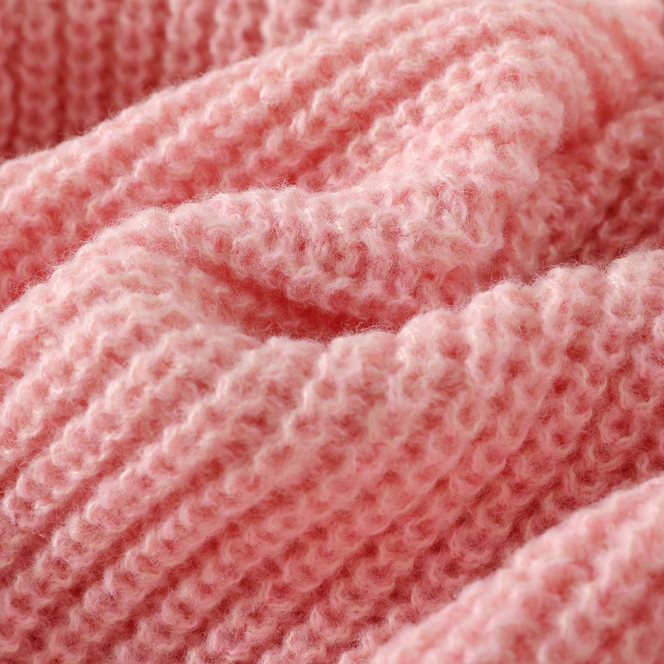 Kid Girl Button Design Solid Color Knit Sweater Cardigan Pink