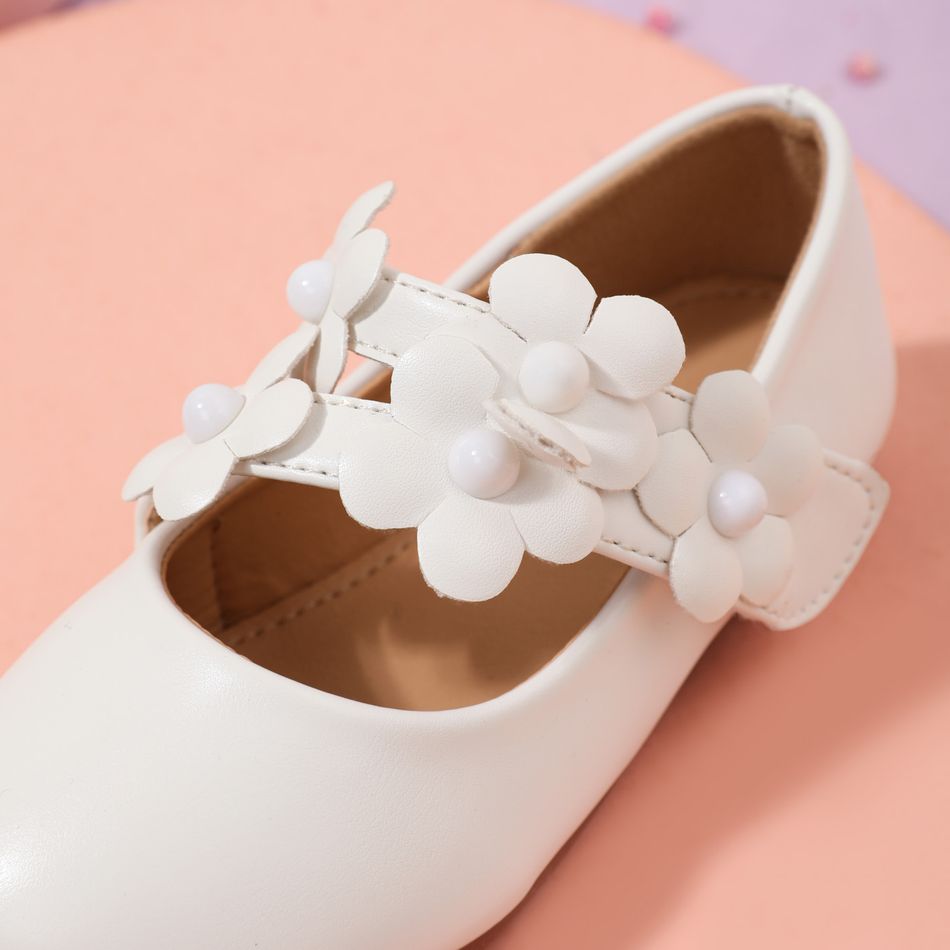 Toddler / Kid Floral Decor White Mary Jane Shoes White big image 4