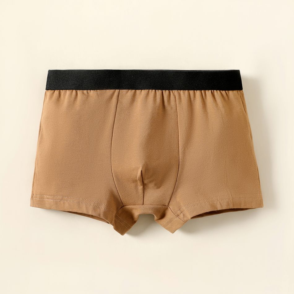3-Pack Kid Boy Solid Color Cotton Underwear Boxer Briefs Multi-color big image 2