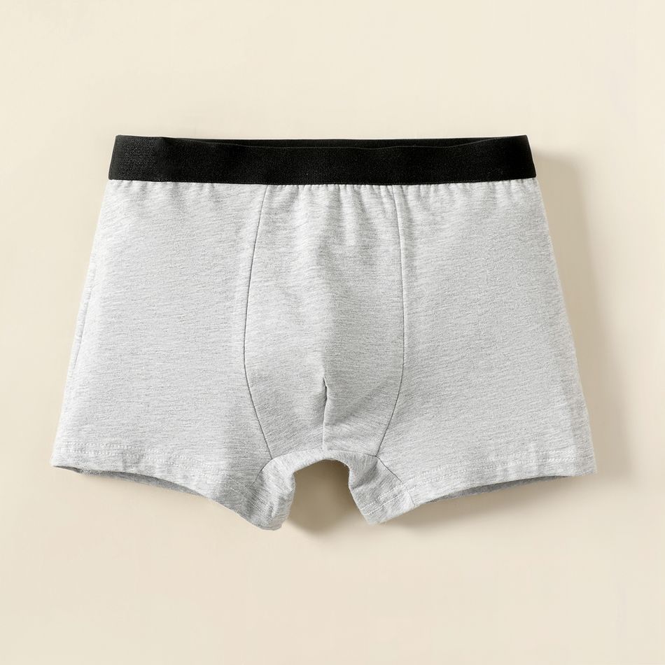 3-Pack Kid Boy Solid Color Cotton Underwear Boxer Briefs Multi-color big image 8