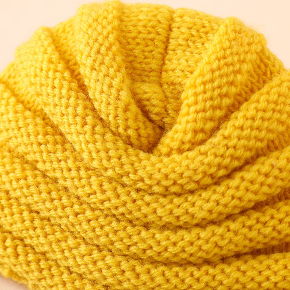 Baby / Toddler Bow Decor Knitted Beanie Hat Yellow big image 5