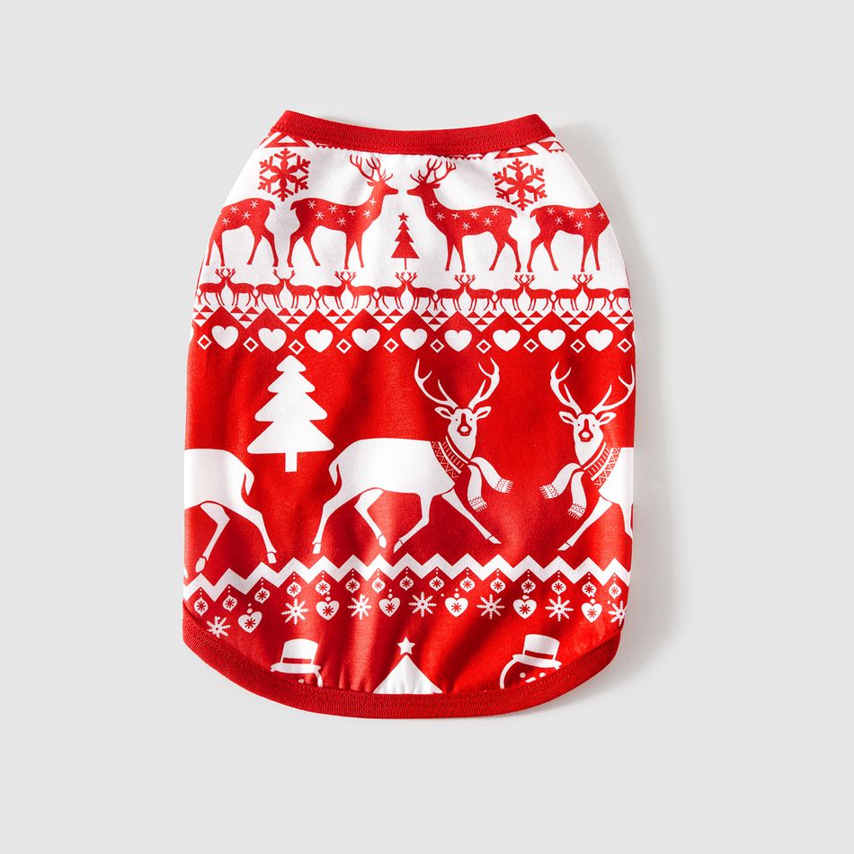 Christmas Deer & Lights Print Red Family Matching Raglan-sleeve Pajamas Sets (Flame Resistant) REDWHITE big image 16