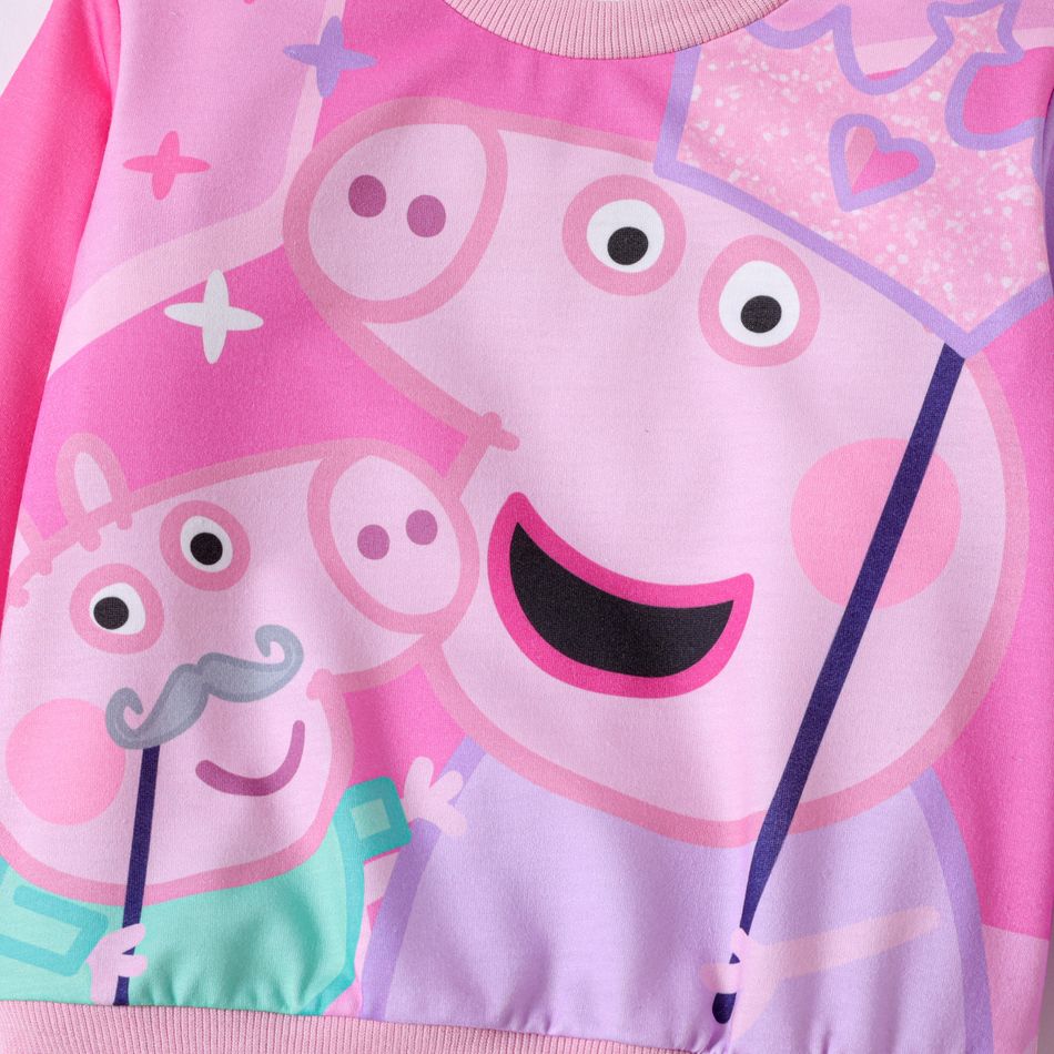 Peppa Pig Toddler Girl Colorblock Pullover Sweatshirt pinkpurple big image 3