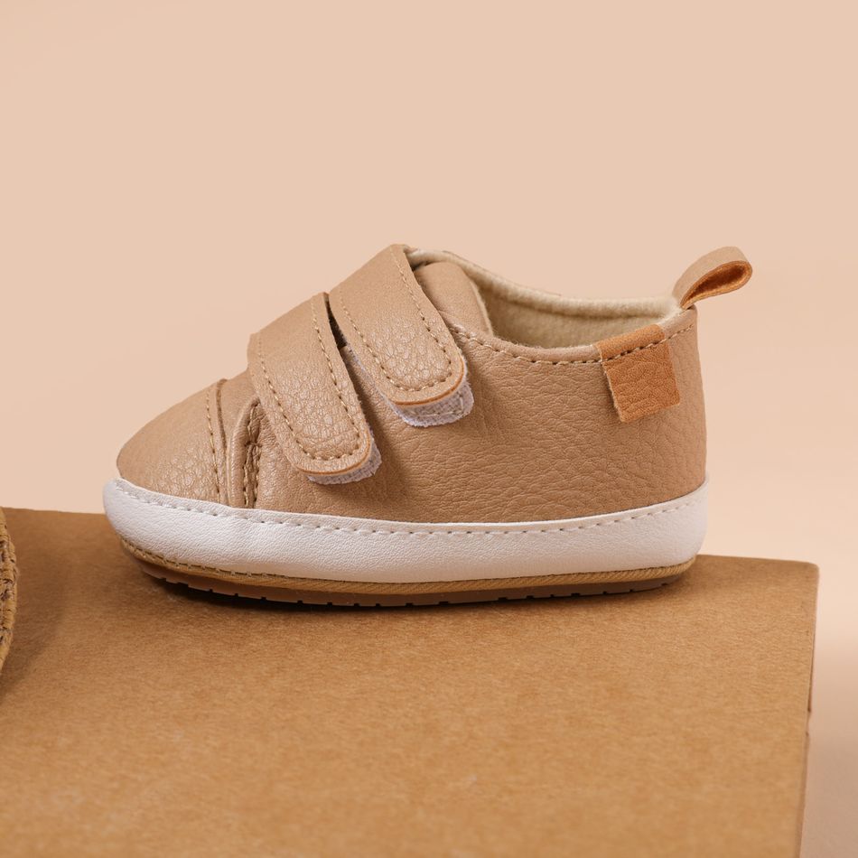 Baby / Toddler Minimalist Solid Velcro Prewalker Shoes Khaki big image 3