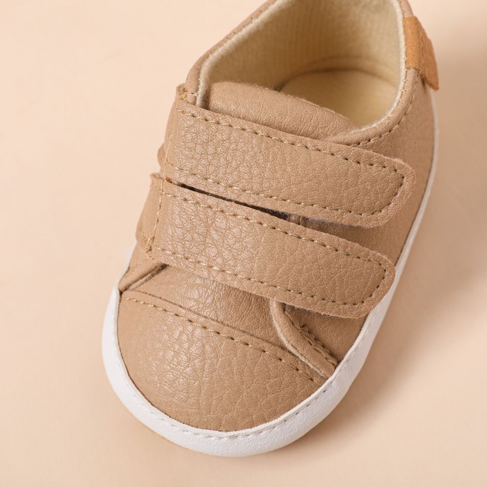 Baby / Toddler Minimalist Solid Velcro Prewalker Shoes Khaki big image 4