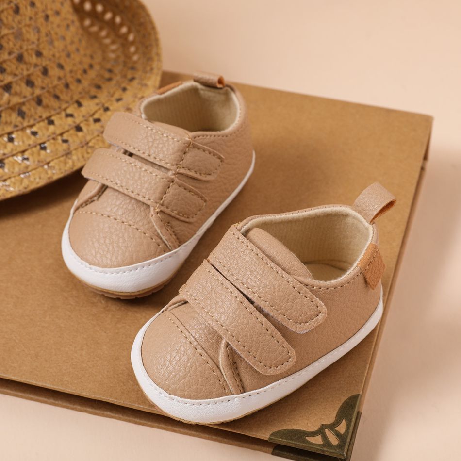 Baby / Toddler Minimalist Solid Velcro Prewalker Shoes Khaki big image 1