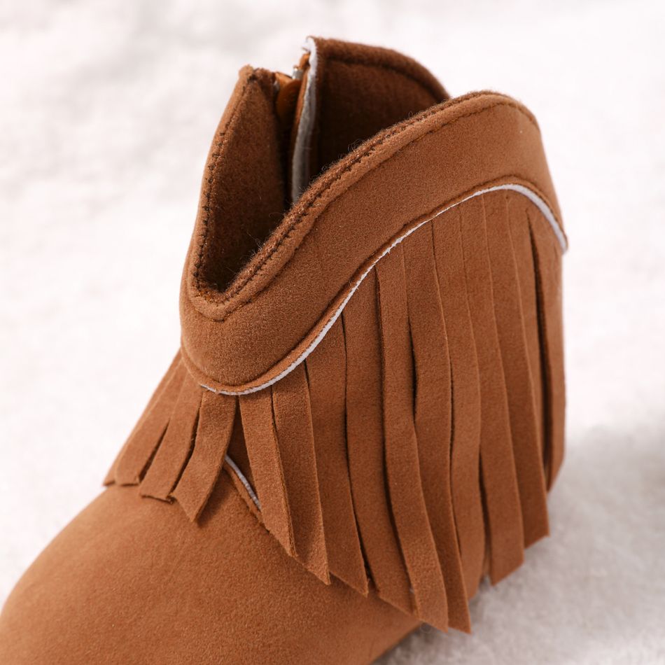 Baby / Toddler Tassel Decor High Top Prewalker Shoes Brown big image 5