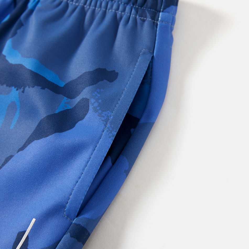 Activewear Toddler Boy Letter Camouflage Print Elasticized Pants Blue