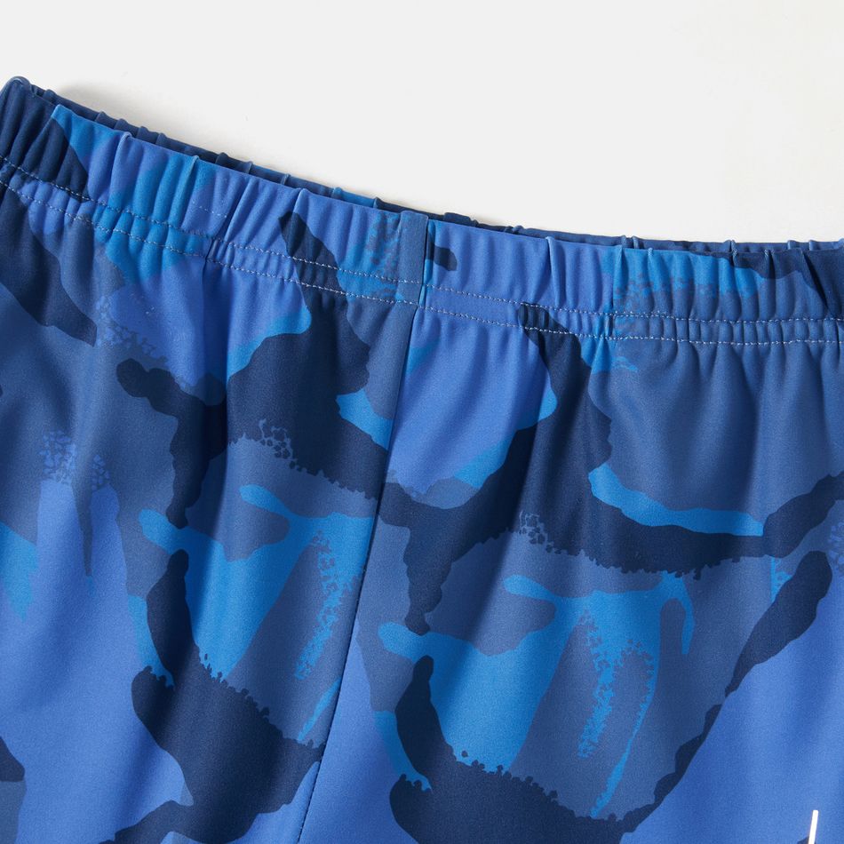 Activewear Toddler Boy Letter Camouflage Print Elasticized Pants Blue big image 5
