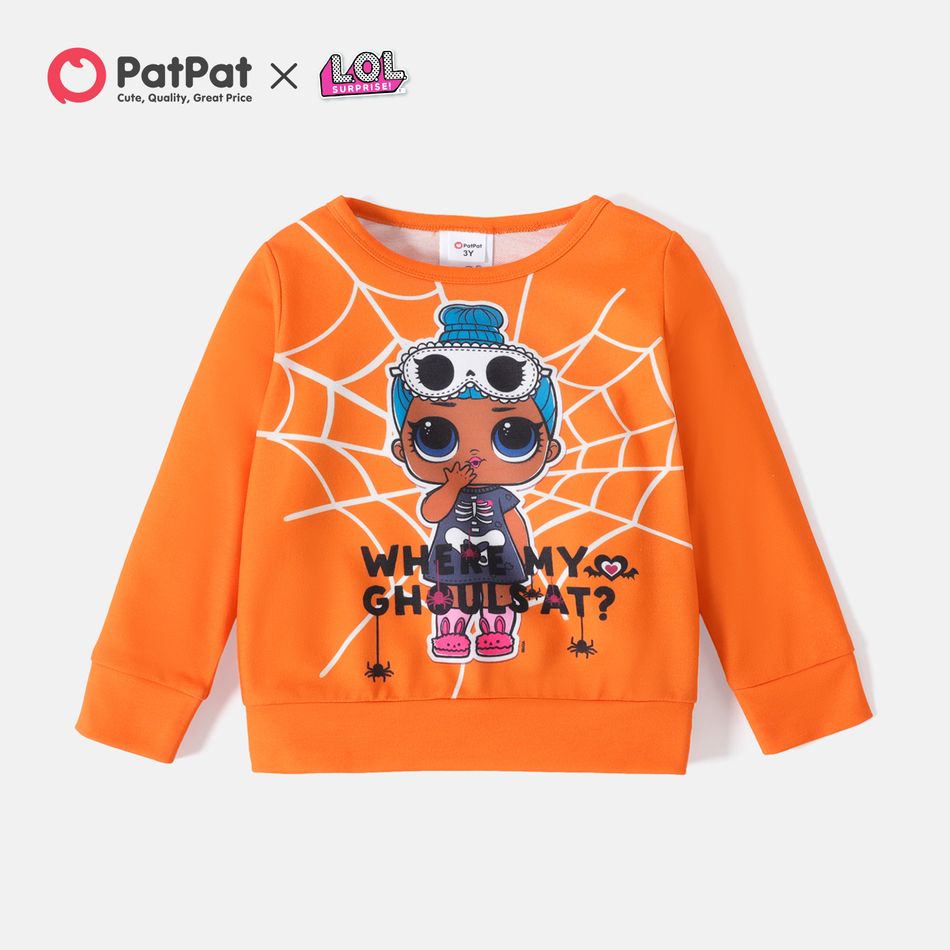 L.O.L. SURPRISE! Toddler Girl Halloween Graphic Print Pullover Sweatshirt Orange