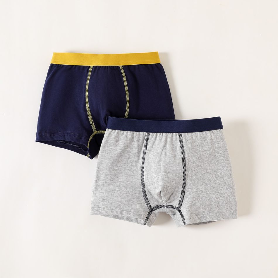 Kid Boy Basic BoXer Briefs Underwear Grey big image 2