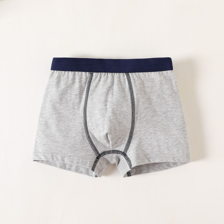 Kid Boy Basic BoXer Briefs Underwear Grey big image 1