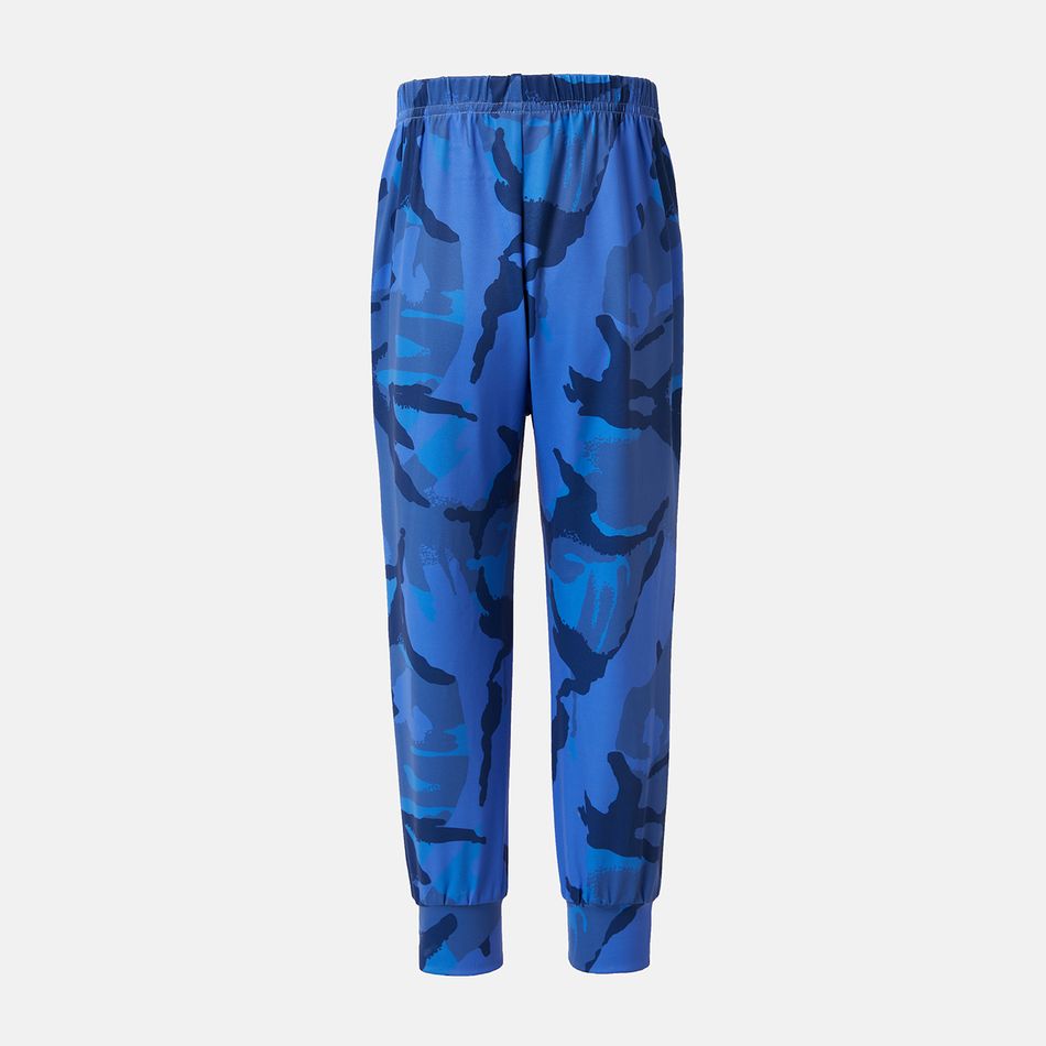 Activewear Toddler Boy Letter Camouflage Print Elasticized Pants Blue big image 4