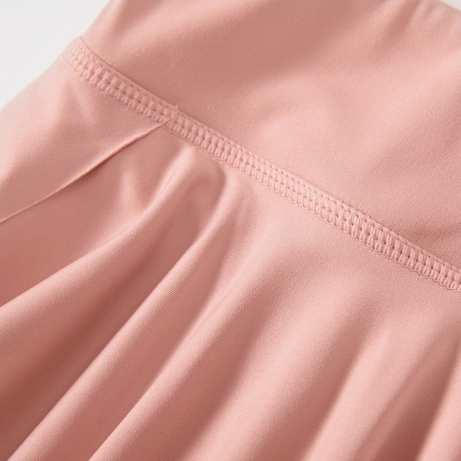 Activewear Toddler Girl Solid Color Ruffled Skirt Leggings pink big image 6