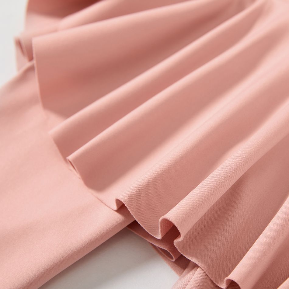 Activewear Toddler Girl Solid Color Ruffled Skirt Leggings pink big image 7
