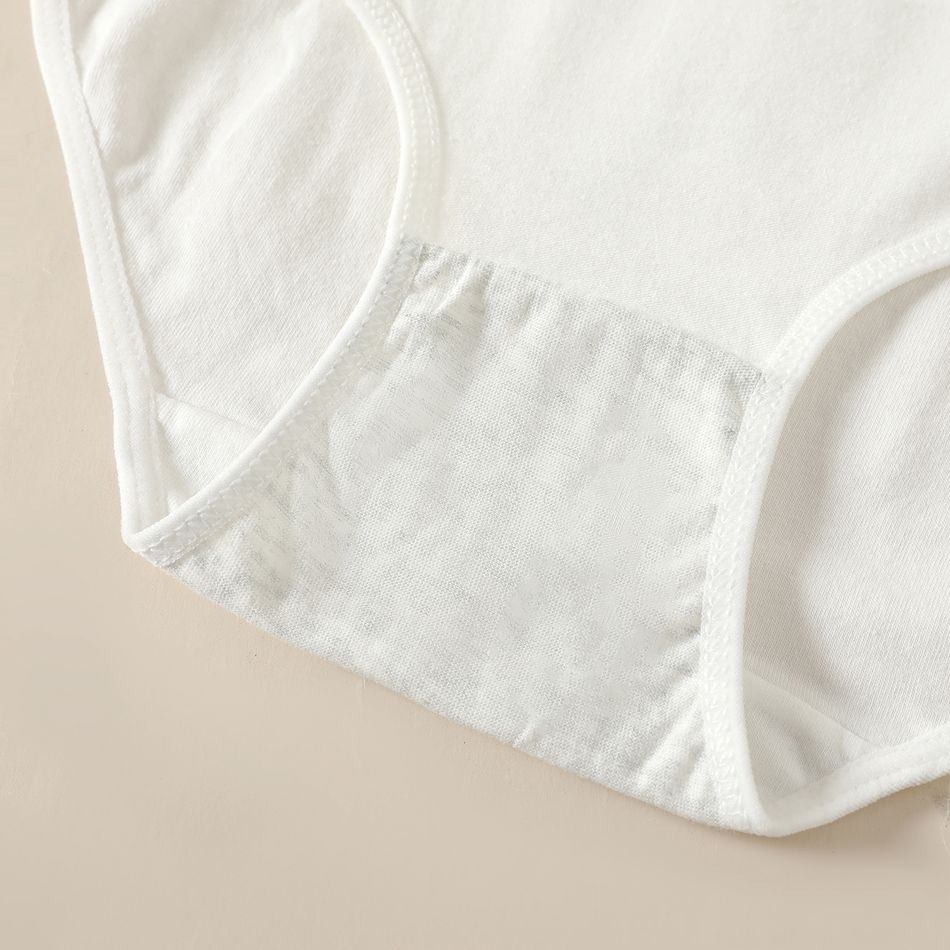 Kid Girl Bowknot Decor Solid Color Cotton Underwear Briefs White