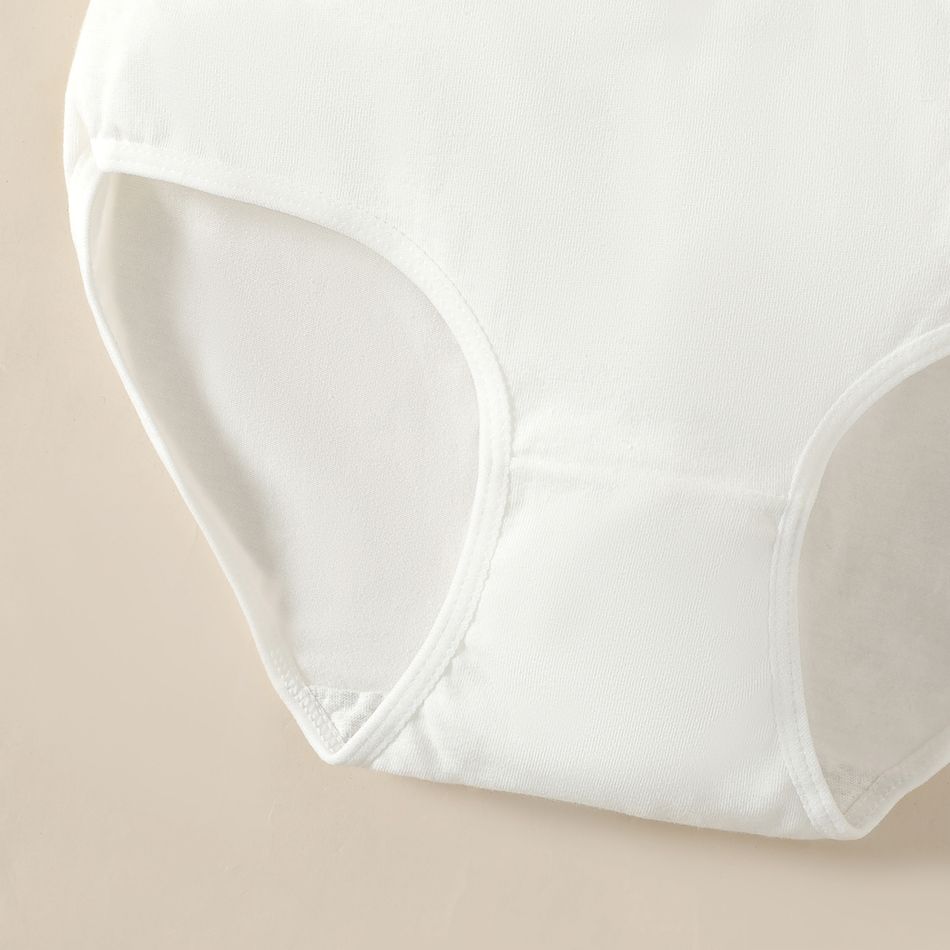 Kid Girl Bowknot Decor Solid Color Cotton Underwear Briefs White big image 5