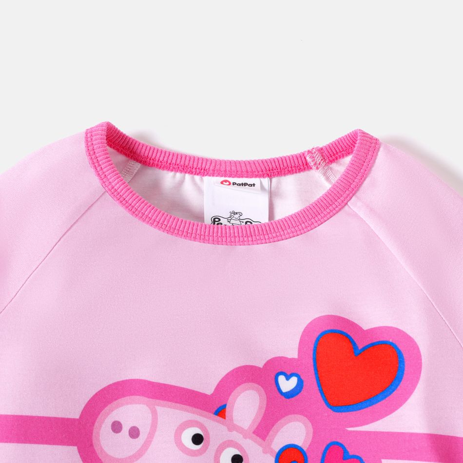 Peppa Pig 1 Stück Kleinkinder Unisex Kindlich Schwein Langärmelig T-Shirts rosa big image 5