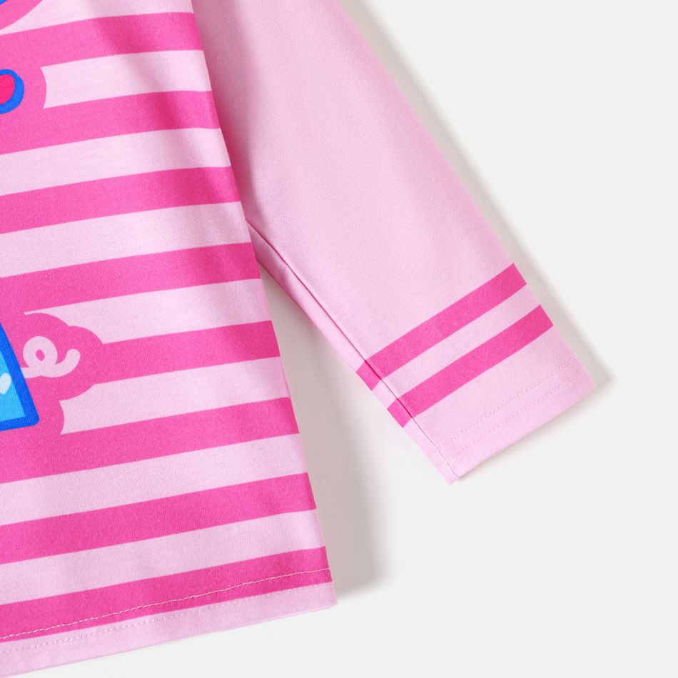 Peppa Pig 1 Stück Kleinkinder Unisex Kindlich Schwein Langärmelig T-Shirts rosa big image 4