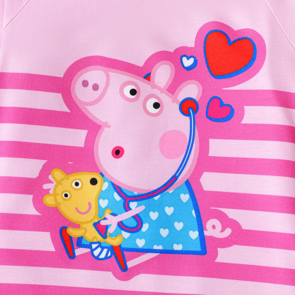 Peppa Pig 1 Stück Kleinkinder Unisex Kindlich Schwein Langärmelig T-Shirts rosa big image 3
