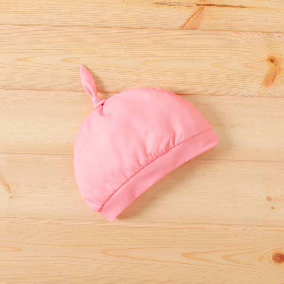 2pcs Baby Boy/Girl Elephant Print Long-sleeve Romper with Hat Set Pink big image 6