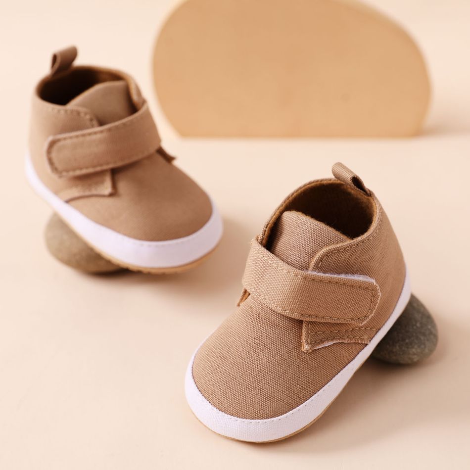 Baby / Toddler Simple Plain Velcro Prewalker Shoes Brown big image 2