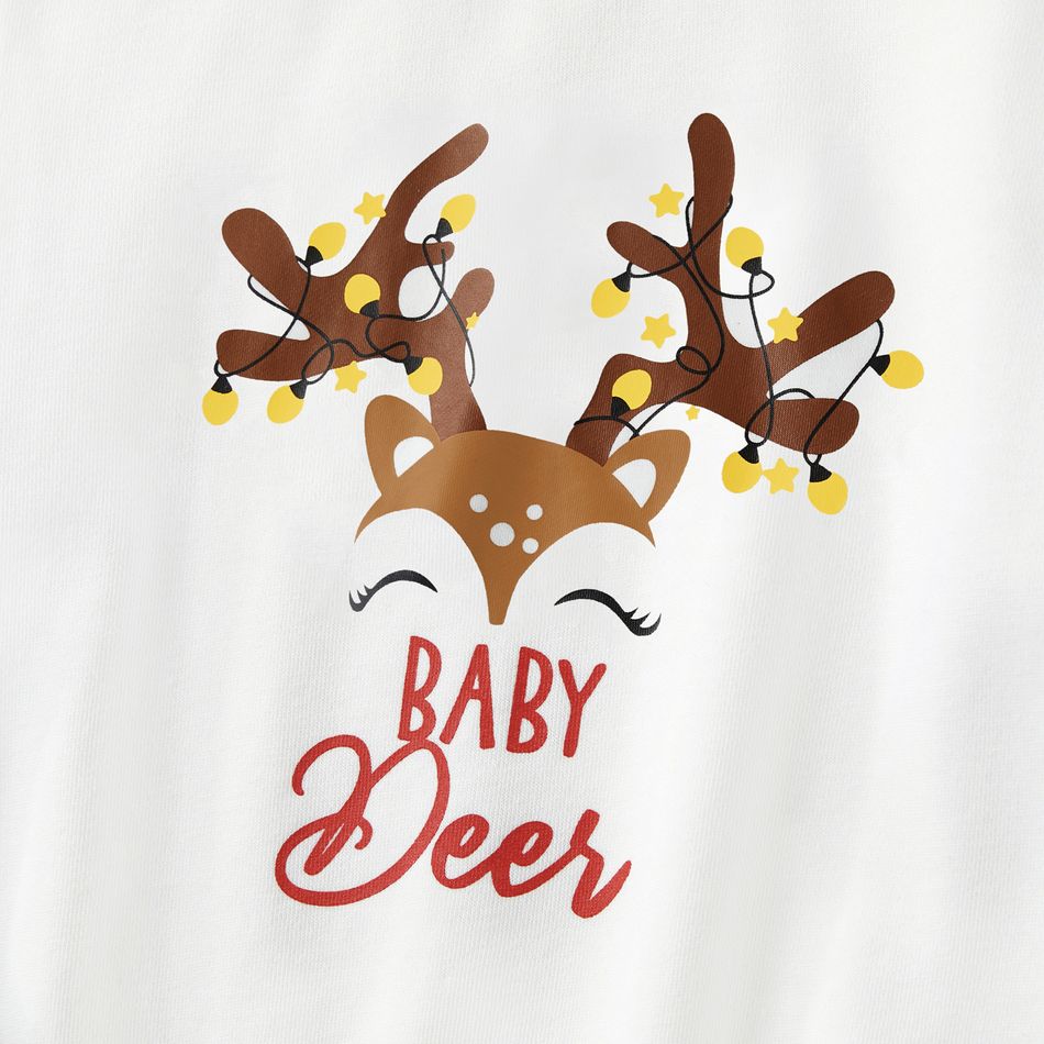 Christmas Family Matching Plaid Long-sleeve Spliced Deer & Letter Print Sweatshirts ColorBlock big image 8