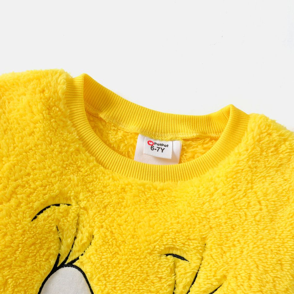 Looney Tunes Kid Girl Tweety Embroidered Fleece Sweatshirt Yellow big image 2