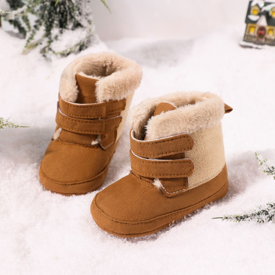 Baby / Toddler Fleece Lined Thermal High Top Prewalker Shoes Brown big image 1