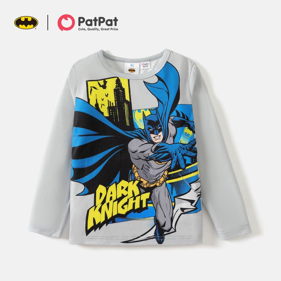 Batman Kid Boy Character Print Long-sleeve Tee Grey