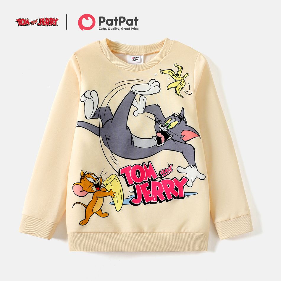 Tom and Jerry Kid Girl Pullover Sweatshirt Beige big image 1
