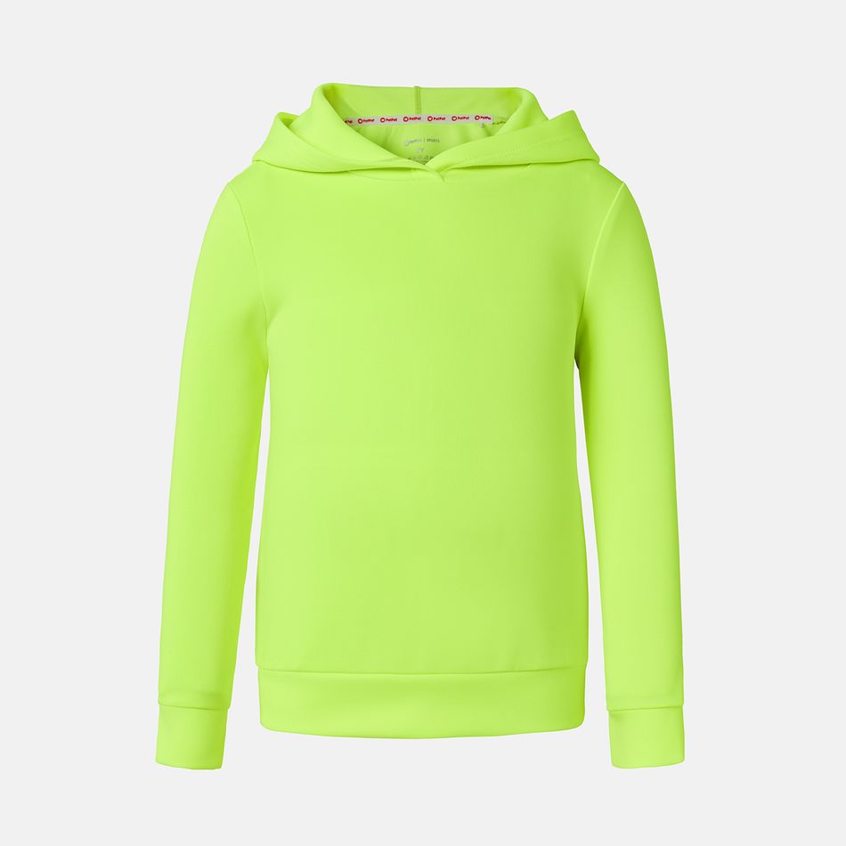 Activewear Toddler Boy/Girl Solid Color Hoodie Sweatshirt LUMINOUSYELLOW big image 3