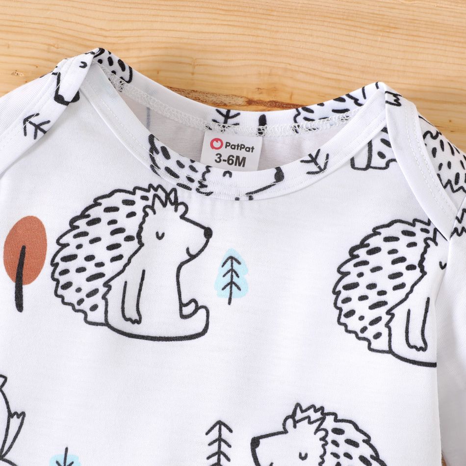 2-Pack Baby Boy 95% Cotton Long-sleeve Animal Print Rompers Set MultiColour big image 9