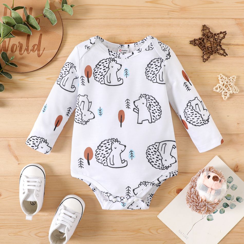 2-Pack Baby Boy 95% Cotton Long-sleeve Animal Print Rompers Set MultiColour big image 7