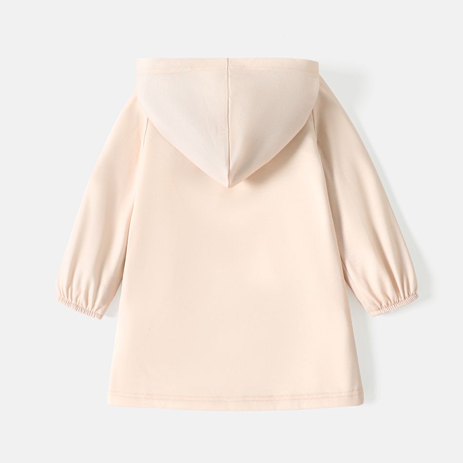 L.O.L. SURPRISE! Toddler Girl Bag Print Long-sleeve Hooded Sweatshirt Dress Beige big image 3