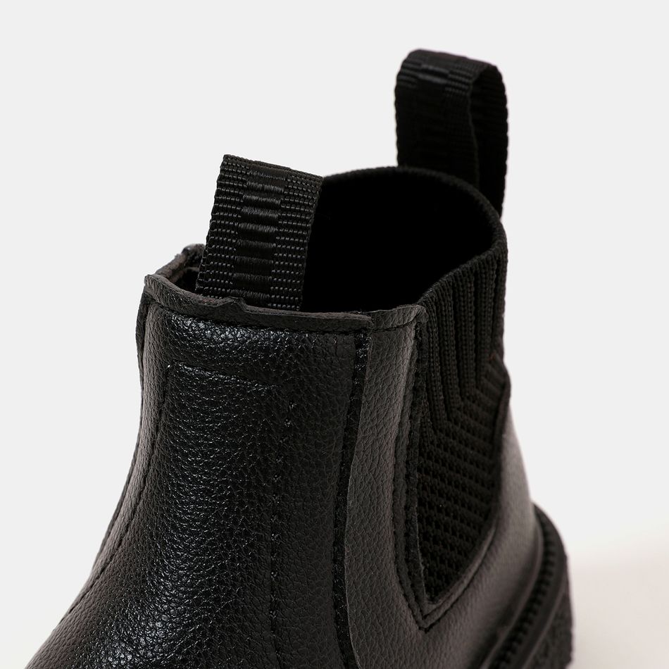Toddler / Kid Minimalist Side Zipper Black Boots Black big image 4