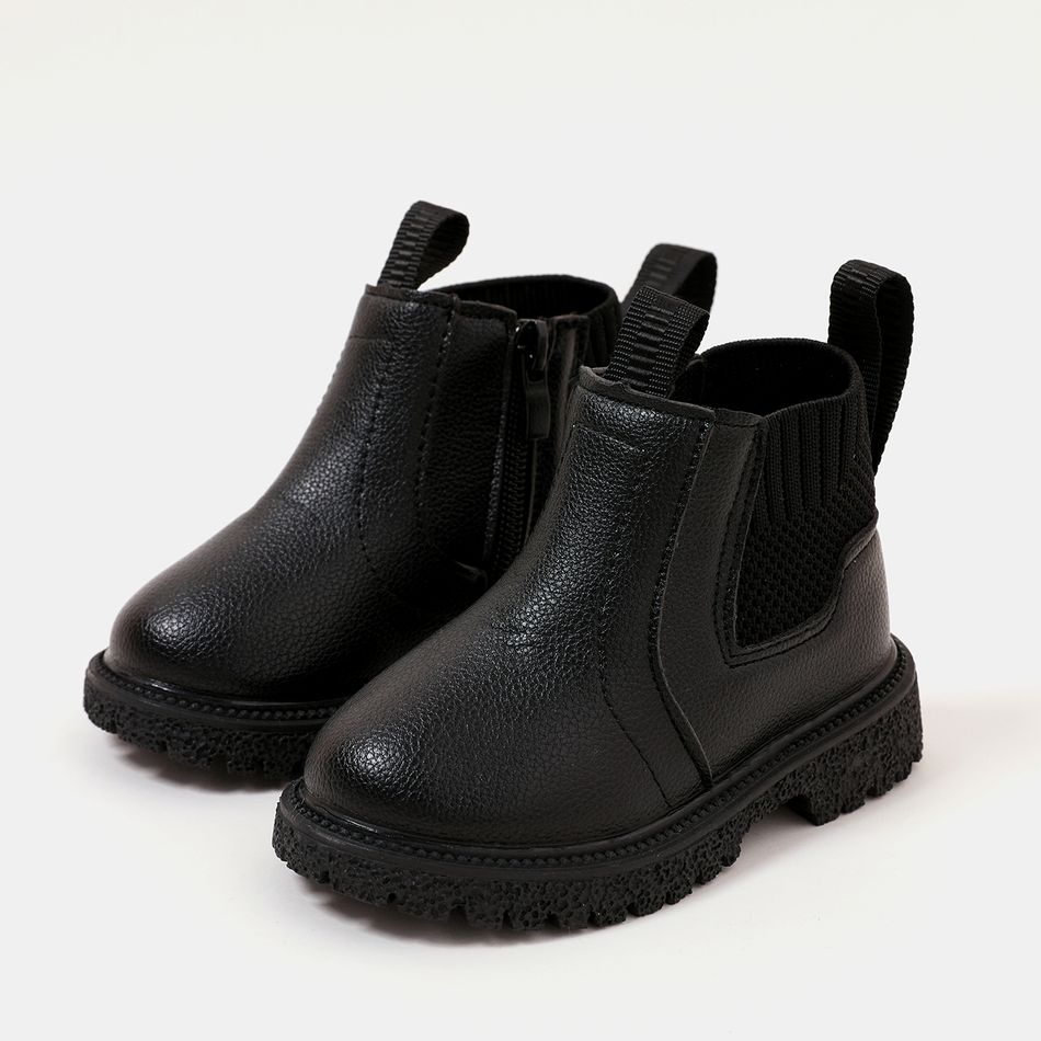 Toddler / Kid Minimalist Side Zipper Black Boots Black big image 2